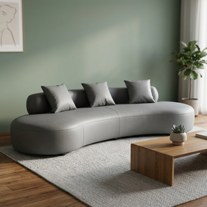 Sofá Moderno Curvo de Tela Tapizado, Sillón Minimalista para Sala de Estar, Recepción, Hotel, Villa - Product Image 3