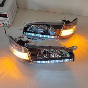 4 pièces de phares de voiture à <span class=keywords><strong>LED</strong></span> modifiés pour Toyota Corolla AE110 AE111 AE112 AE114 CE110 CE114 EE110 Noir Gauche et Droit - Product Image 2