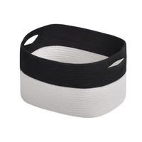 Panier de rangement pliable en corde de coton grande capacité, boîte organisatrice de bureau pour jouets, articles divers, cosmétiques, et artisanat