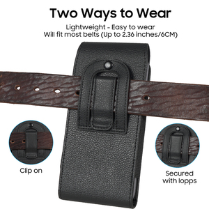 Étui en cuir PU à motif Litchi, étui avec clip de <span class=keywords><strong>ceinture</strong></span> pour téléphone de 4.7 à 6.9 pouces - Product Image 6