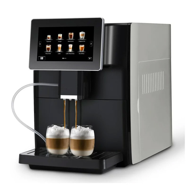 20bar Programmable Commercial Espresso Coffee Machine with Grinder Touch Screen Stainless Steel Smart for Hotel & Household Use
