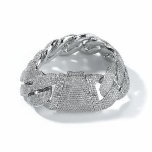 Pulsera de diamantes de moissanita de 10 gramos de 8 pulgadas personalizada unisex, oro blanco de 10 quilates de 18 quilates para compromiso, boda o fiesta - Product Image 1