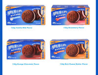 Vente en gros de snacks exotiques Biscuits Oreo Gâteau saveur fraise chocolat beurre d'arachide 132g