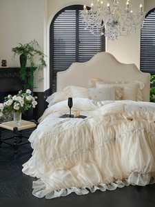 Cổ Điển Duvet Cover <span class=keywords><strong>Set</strong></span> Ruffle Ren Cạnh Thêu Bộ Đồ Giường Đặt Sang Trọng Đám Cưới Bộ Đồ Giường Bộ - Product Image 3