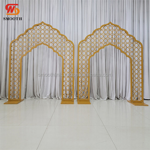 Panneaux d'arche décoratifs en métal découpé au laser de style marocain pour toile de fond de mariage, scène de Mehndi et Sangeet indiens, et événements de mariage musulmans - Product Image 5