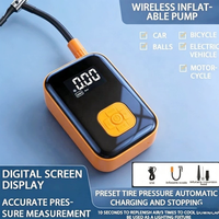 Mini compresseur d'air portable sans fil pour voiture en ABS, gonfleur de pneus avec port de charge Type-C, 150 PSI, compresseur d'air numérique, lumière LED d'urgence
