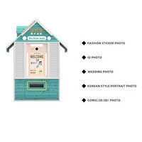 Photomaton 3D blanc coréen DOLA pour usage public, kiosque de paiement en libre-service compatible avec la caméra, photomaton de mariage en promotion