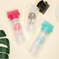 Bouteille d'huile capillaire vide personnalisée avec filtre en peigne 6 onces 100ml 180ml bouteille à capuchon en peigne racine bouteille applicateur en peigne pour teinture à l'huile capillaire