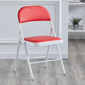 الطعام اجتماع مؤتمر الأسود جلدية كرسي معدني إطار فولاذي بناء نمط طوي كرسي قابل للطي - Product Image 5