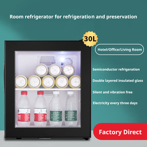 Mini-<span class=keywords><strong>réfrigérateur</strong></span> commercial en acier inoxydable à batterie pour hôtel, porte simple, congélateur inférieur à 20L, pour présentation de chocolats - Product Image 3