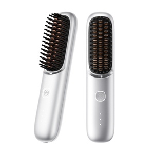 Lisseur de cheveux ionique électrique sans fil portable, peigne lisseur de cheveux avec revêtement en céramique MCH, lisseur de cheveux à batterie pour la maison et l'hôtel - Product Image 1