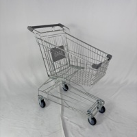Carrito de Compras de Gran Capacidad Estilo Asiático, Carrito de Supermercado Metálico, Carrito de Mano con 4 Ruedas Giratorias