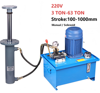 Station de pompage hydraulique complète 220 V de 3 à 63 tonnes + unité hydraulique à vérin personnalisée