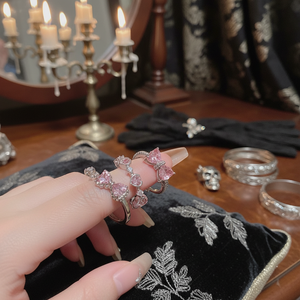 Vendita calda all'ingrosso gotico di lusso Punk Cluster anelli Trending moda intarsio 18K impilare gioielli da Cocktail per ragazze - Product Image 3