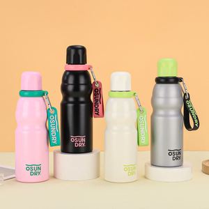 Gourde isotherme colorée de 520 ml avec lanière, mignonne et portable, en acier inoxydable 316, grande capacité, pour sports de plein air et voyage - Product Image 2