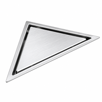 Drain de sol d'angle triangulaire moderne pour salle de bain en acier inoxydable 304 OEM avec fonctions anti-corrosion et faciles à nettoyer