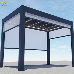Pergola <span class=keywords><strong>in</strong></span> Alluminio con <span class=keywords><strong>Tettoia</strong></span> Frangisole Impermeabile per Giardino Esterno 3x3 3x4 5x4 6x3 - Ingrosso Fabbrica - Product Image 5