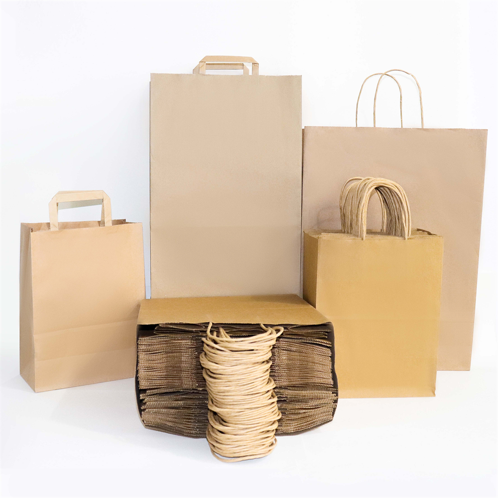 New Arrival Craft Gift Brown White Packaging Bolsa De Papel Printed Shopping Bag Kraft Paper Bags