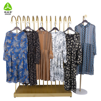 Vente en gros de robes en soie d'occasion pour femmes, friperie de haute qualité, vêtements usagés