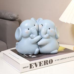 Vente en gros de décorations de table d'animaux mignons personnalisés Statue d'éléphant de canard serre-livres pour salle d'étude - Product Image 3