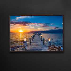 Venta caliente personalizado puesta <span class=keywords><strong>de</strong></span> <span class=keywords><strong>sol</strong></span> Offshore luces Led arte pared decoración lienzo luz Led lienzo pintura arte Led - Product Image 4