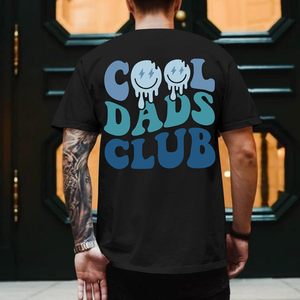 เสื้อยืด FOXA Cool Dads Club สำหรับผู้ชาย ทรงโอเวอร์ไซส์ แขนสั้น ผ้าฝ้าย 100% พิมพ์ลายกราฟิก สำหรับวันพ่อ - Product Image 5