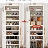 Meuble de rangement haut et étroit moderne et minimaliste personnalisable pour entrée, avec étagère amovible pour petit espace, étagère à chaussures multi-niveaux