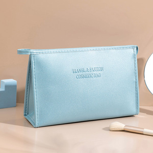 Sac cosmétique en PU avec logo personnalisé Pochette de maquillage de <span class=keywords><strong>voyage</strong></span> rose de marque privée de luxe Sacs cosmétiques professionnels en cuir de grande capacité - Product Image 5