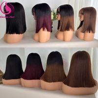 Expédition Rapide Extensions de Cheveux Naturels Vietnamiens Bruts Non Traités Effet Miroir Lisse Perruques Sans Colle Cheveux Humains Perruques HD Lace