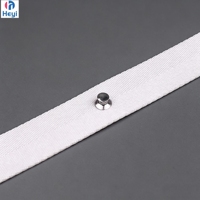 Rubans de rideau modernes plissés en forme de S de 3 cm, blancs, avec œillets longs en PC, boucles robustes et rivets en acier inoxydable