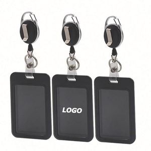 Retractable <b>Sliding</b> ID Badge Holder with Clear Card Cover for Office Staff, Events, Access or Bus Cards - Product Image 1