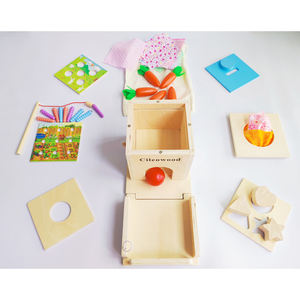 Dropshipping 4 en 1 juguetes educativos Montessori Waldorf objeto moneda tejido permanencia caja Desarrollo Educativo juguetes de madera - Product Image 3