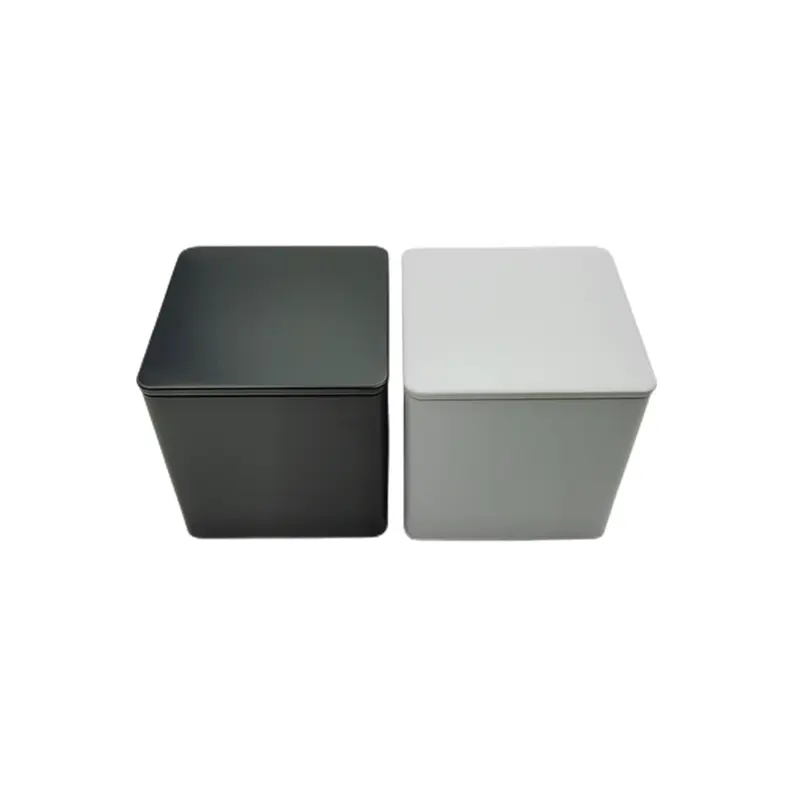 Square custom metal tea coffee tin box with air-tight cover lid