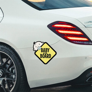 Autocollant personnalisé pour bébé dans la voiture YECAI, autocollant réfléchissant haute visibilité, imperméable, dessin animé, adapté à <span class=keywords><strong>BMW</strong></span> Audi Lexus Mazda - Product Image 2