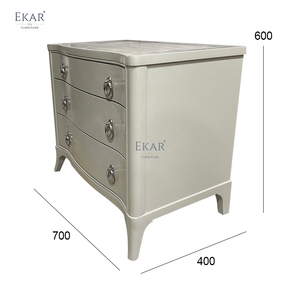 EKAR Table de chevet en bois massif <span class=keywords><strong>Luna</strong></span> Luxe | Poignées à anneau en métal pour les chambres à coucher de luxe - Product Image 2