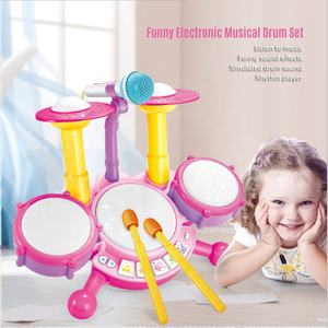 Jouet <span class=keywords><strong>de</strong></span> batterie <span class=keywords><strong>de</strong></span> <span class=keywords><strong>jazz</strong></span> multifonctionnel pour enfants, instrument <span class=keywords><strong>de</strong></span> musique en plastique, ensemble <span class=keywords><strong>de</strong></span> batterie d'orgue électronique, jouet <span class=keywords><strong>de</strong></span> musique avec lumière <span class=keywords><strong>de</strong></span> microphone - Product Image 3