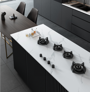 Nuova cucina di lusso in arrivo completamente costruita in ardesia fornello a Gas sinterizzato pietra sinterizzata stufa a Gas - Product Image 4