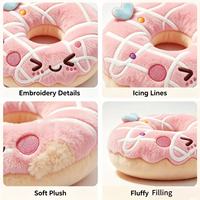 Coussin en peluche personnalisé en forme de beignet, certifié CE ASTM, faible MOQ, vente en gros d'usine, jouet en peluche rose Kawaii de haute qualité pour enfants