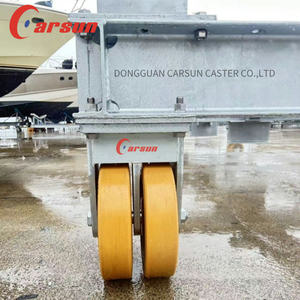 10T Extra Schwere Industrielle Schwenkrolle 16 Zoll Doppelrad-Festrollen Stahl-Eisenkern Polyurethan Kugellager Gelb - Product Image 3