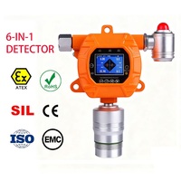Détecteur de fuite de gaz fixe professionnel avec écran LCD, alarme sonore et lumineuse haute précision pour entrepôts et usines pétrochimiques