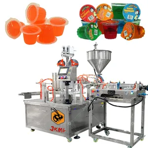 स्वचालित जूस जेली कप उत्पादन पैकिंग मशीन जिलेटिन पुडिंग कप भरने वाली सीलिंग पैकिंग मशीन