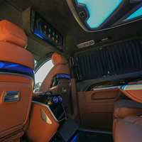 Accessoires intérieurs pour fourgonnette exécutive portable Dingkong Vito, sièges capitaine en cuir caramel, LED ciel bleu |   Fabricant OEM sur mesure