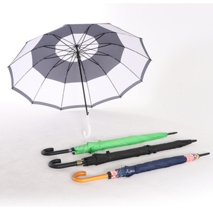 Multi Type <b>J</b> Shape Wooden Handle Windproof Fiberglass Straight High Grade Semi-Automatic Custom Umbrella Pongee Panels - Product Image 1