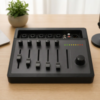 Console de mixage compacte Bluetooth USB 5 canaux pour diffusion en direct, podcast, studio à domicile et scène