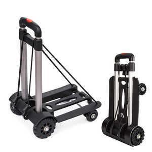 Outil de transport de supermarché d'aéroport de vente chaude quatre roues mini chariot à main pliable pliant avec la poignée en aluminium - Product Image 1