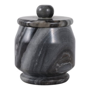 Vaso in marmo con coperchio, decorazione d'arredo per soggiorno, ufficio, tavolo, stile contemporaneo - Product Image 3