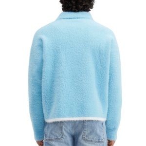 <span class=keywords><strong>Pull</strong></span> Polo Homme en Tricot Moelleux et Doux à Col Polo, Style Mohair Brossé en Fausse Fourrure, Confectionné par un Fabricant OEM de Tricots Personnalisés - Product Image 3