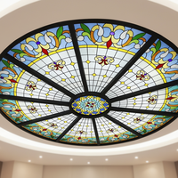 Dôme en verre Tiffany personnalisé en usine pour la décoration d'éclairage intérieur et extérieur (plafond/dôme/mur)