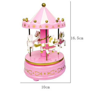 HY6 Meilleur Cadeau Anniversaire Noël Mini Wind Up Carrousel <span class=keywords><strong>Cheval</strong></span> Boîte à Musique pour Enfants - Product Image 5