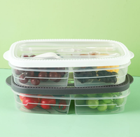 Contenants de stockage alimentaire avec couteau et fourchette, sans BPA, écologiques, à deux compartiments, pour la préparation des repas, pour la cuisine et le bureau